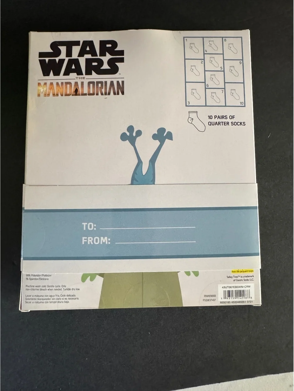 Star Wars The Mandalorian Baby Yoda 10 Days of Socks - Size 3T-5T